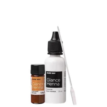 Imagem do produto Henna Glance 3,5g Com Fixador 20ml E Pá Medidora COR CASTANHO ESCURO