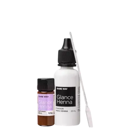 Imagem do produto Henna Glance 3,5g Com Fixador 20ml E Pá Medidora COR CASTANHO MÉDIO