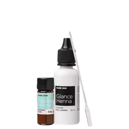 Imagem do produto Henna Glance 3,5g Com Fixador 20ml E Pá Medidora COR CASTANHO CLARO