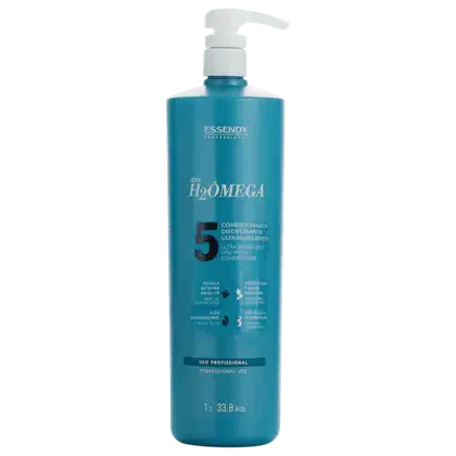 Condicionador da série H2Omega da marca Essendy. Se trata de um condicionador ultra-emoliente. O frasco possui um dispensador na parte superior.