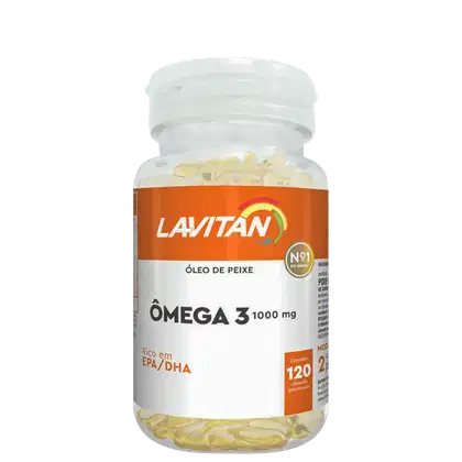 Suplemento de Ômega 3 1000mg Óleo de Peixe 120 Cápsulas Lavitan