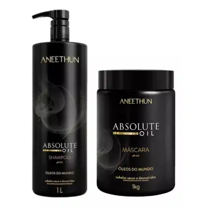Imagem do produto KIT ABSOLUTE OIL SHAMPOO 1L E MÁSCARA 1KG  - ANEETHUN