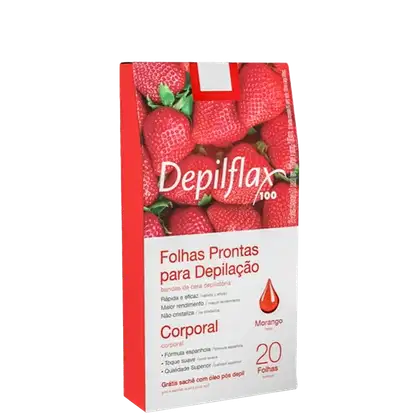 Imagem do produto Depilflax Morango - Folhas Prontas para Depilação Corporal (20 Unidades)