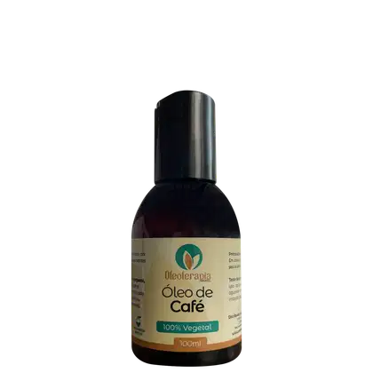 A imagem mostra Óleo de Café 100% vegetal da marca Oleoterapia Brasil.
