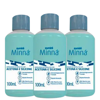 Imagem do produto Kit Minná Acetona e Silicone (3 Unidades)