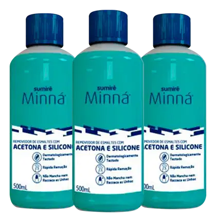 Imagem do produto Kit Minná Acetona e Silicone Profissional (3 Unidades)