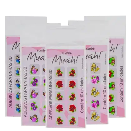 Imagem do produto Kit Muah! Adesivos de Unha (5 Cartelas)