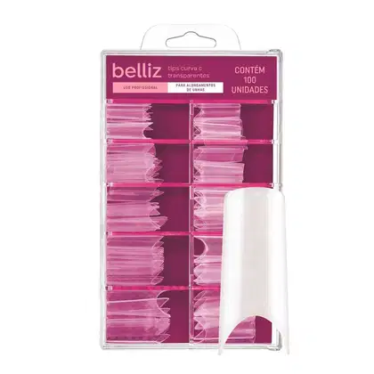 Imagem do produto Belliz Curva C Transparente - Tips para Alongamento de Unhas (100 Unidades)