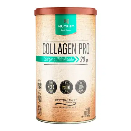 Suplemento Alimentar em Pó Nutrify Collagen Pro Colágeno Hidrolisado 20g Neutro 450g.