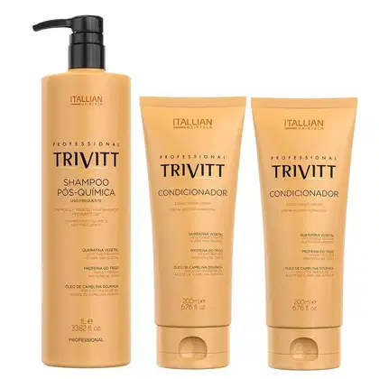 Imagem do produto Kit Trivitt Shampoo Pós Quimica 1Lt + 2 Condicionador 200ml