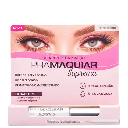 Imagem do produto Cola para cílios postiços PRAMAQUIAR Suprema - Extra Forte - Transparente