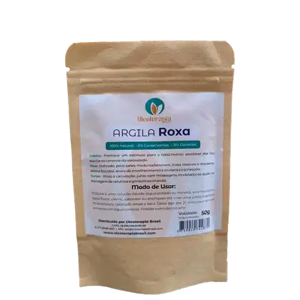 Imagem do produto Argila Roxa 50g - 100% natural - rosto, cabelo e corpo - Oleoterapia Brasil
