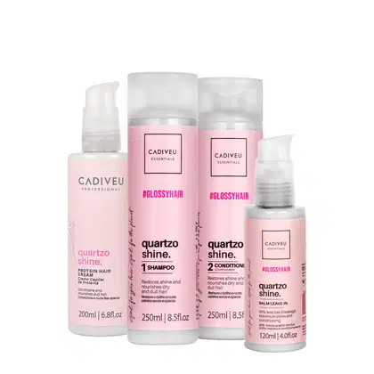 Imagem do produto Kit Cadiveu Professional Quartzo Shine Shampoo Condicionador Balm e Protein Hair Cream (4 produtos)