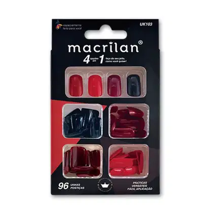 Imagem do produto Macrilan 4 Cores Em 1 UK103 - Unhas Postiças (96 Unidades)