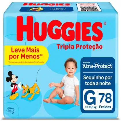 Imagem do produto Fralda Huggies Tripla Proteção G 78 Unidades