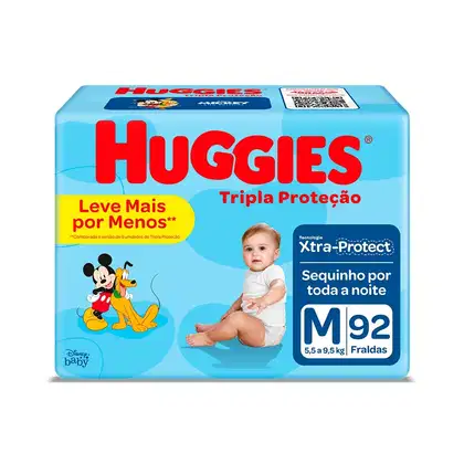 Imagem do produto Fralda Huggies Tripla Proteção M 92 Unidades