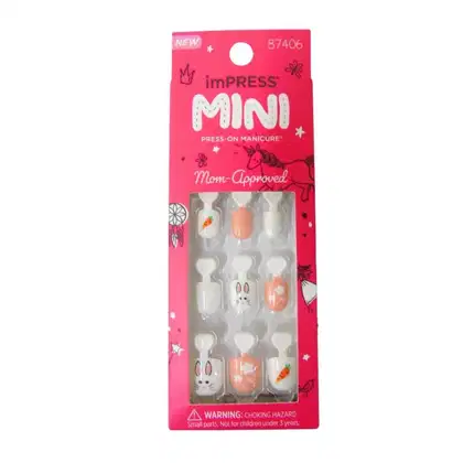 Imagem do produto Unhas Autocolantes Kiss Impress Mini Mom-approved Imk05x Easter Bunny Com 20un