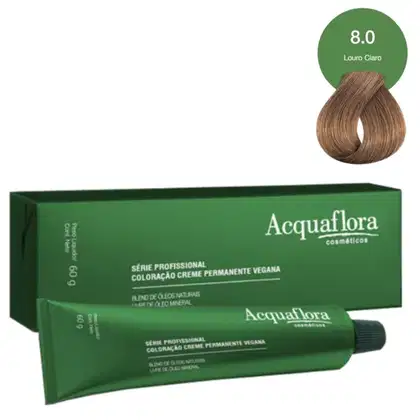 Imagem do produto Coloração Creme Acquaflora Vegana 8.0 Louro Claro 60g