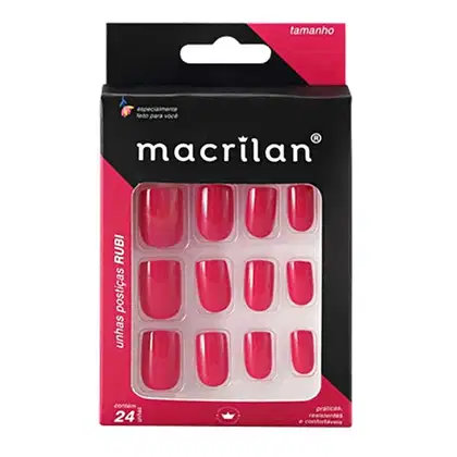 Imagem do produto Unhas Postiças Rubi Curto Sem Adesivo Macrilan Ref. Up211a