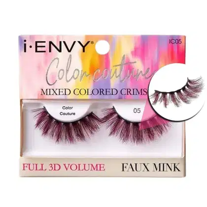 Imagem do produto Cílios Postiços Kiss I-envy Color Couture Faux Mink Mixed Colored Crimson Ic05