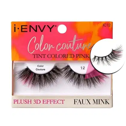 Imagem do produto Cílios Postiços Kiss I-envy Color Couture Faux Mink Tint Colored Pink Ic12