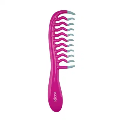 Pente Cachos e Ondas Rosa, da marca Ricca.