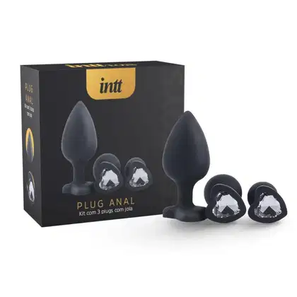 Imagem do produto Kit Intt Plug Anal Coração Preto (3 Produtos)
