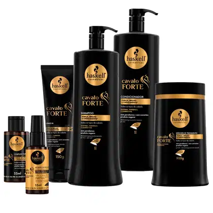 Imagem do produto Kit Haskell Cavalo Forte Shampoo Condicionador Máscara 1kg Completo 6 Itens