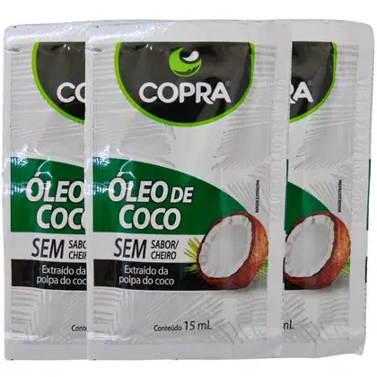 Imagem do produto Kit Sachê Óleo de Coco Copra Sem Sabor Com 3 15ml