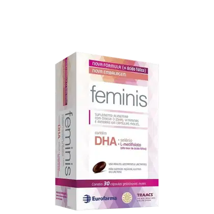 Imagem do produto Eurofarma Feminis DHA + Ácido Fólico - Suplemento Alimentar (30 Cápsulas)