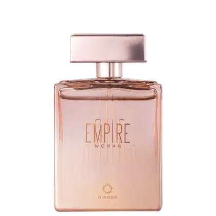 Frasco de perfume feminino da linha Empire da Hinode, com design elegante em tons de rosa e dourado, exibindo o nome da fragrância em destaque.