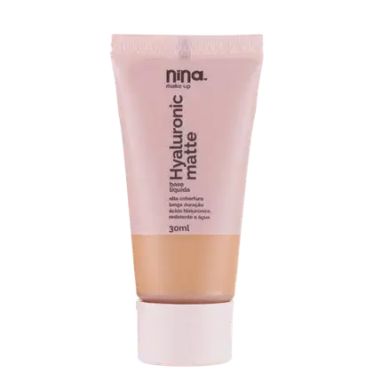 Base Líquida  Nina Makeup Hyaluronic Matte de 30ml