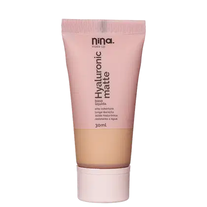 Base Líquida  Nina Makeup Hyaluronic Matte de 30ml