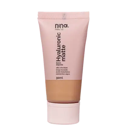 Base Líquida  Nina Makeup Hyaluronic Matte de 30ml