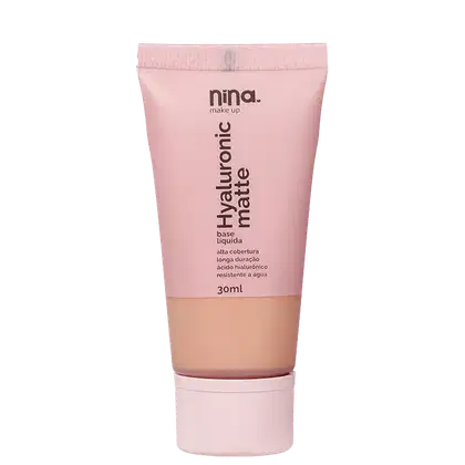 Base Líquida  Nina Makeup Hyaluronic Matte de 30ml