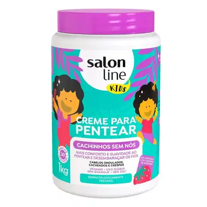 Creme para Pentear Salon Line Kids Cachinhos Sem Nós. Volumetria de 1kg.