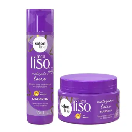 Kit Salon Line Meu Liso Matizador Loiro Duo Care. 2 Produtos.