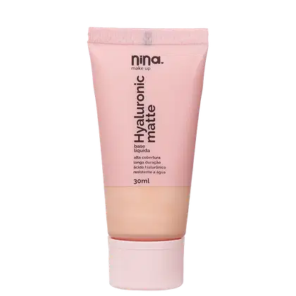 Base Líquida  Nina Makeup Hyaluronic Matte de 30ml