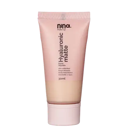 Base Líquida Nina Makeup Hyaluronic Matte de 30ml