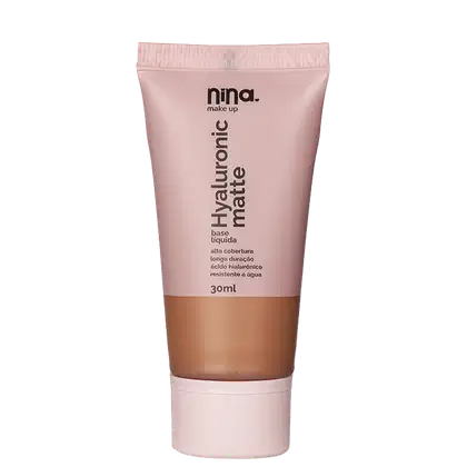 Base Líquida  Nina Makeup Hyaluronic Matte de 30ml