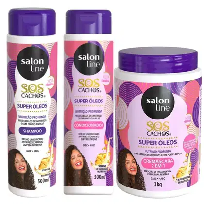 Imagem do produto Kit Salon Line Sos Cachos Super Óleos C/3
