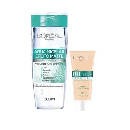 Imagem do produto Kit L'Oréal Paris Cuidados Com a Pele -  Água Micelar 200ml + BB Cream Média FPS 50 30g