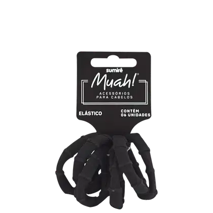 Imagem do produto Muah! Meia Calça Preto - Elástico de Cabelo (6 Unidades)