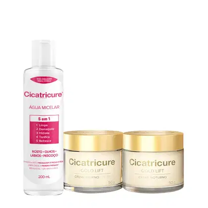 Imagem do produto Kit Cicatricure Gold Lift Diurno Noturno e Água Micelar (3 produtos)