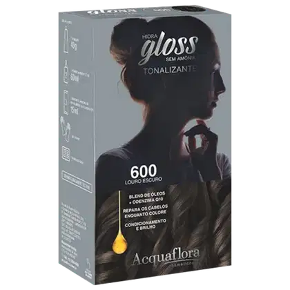 Imagem do produto Kit Acquaflora Hidra Gloss 600 Louro Escuro - Tonalizante
