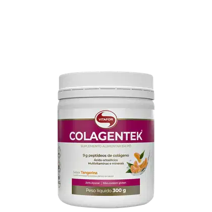 Suplemento Vitamínico Colagentek Colágeno Tangerina, da marca Vitafor.