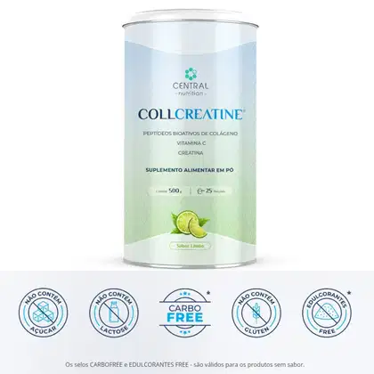 Imagem do produto CollCreatine Colageno + Creatina 500g Sabor Limão Central Nutrition