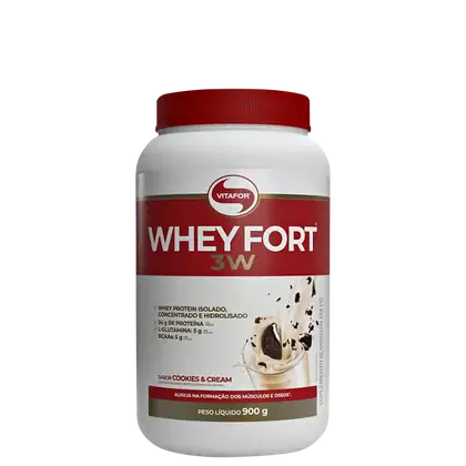 Imagem do produto Whey Fort 3W 900g Cookies Vitafor