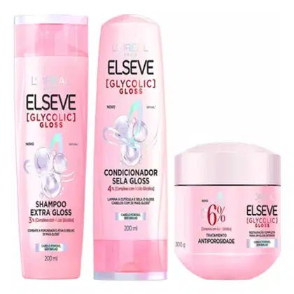 Imagem do produto Kit Elseve Glycolic Gloss Shampoo + Condicionador + Máscara