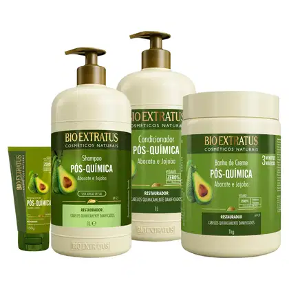 Imagem do produto Kit Bio Extratus Pós-Química Quarteto Salão (4 Produtos)